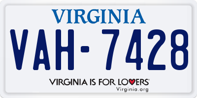VA license plate VAH7428