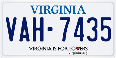 VA license plate VAH7435