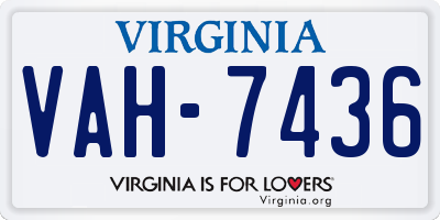VA license plate VAH7436