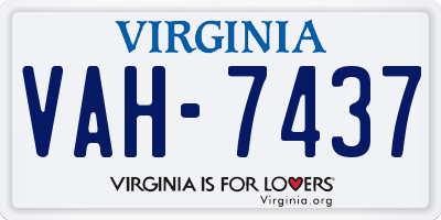 VA license plate VAH7437