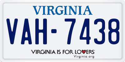 VA license plate VAH7438