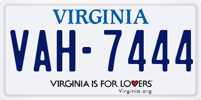 VA license plate VAH7444
