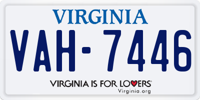 VA license plate VAH7446