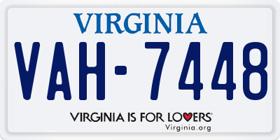 VA license plate VAH7448