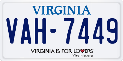 VA license plate VAH7449