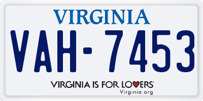 VA license plate VAH7453