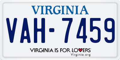 VA license plate VAH7459
