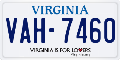VA license plate VAH7460