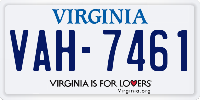VA license plate VAH7461