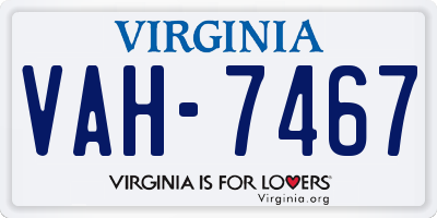VA license plate VAH7467