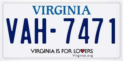 VA license plate VAH7471
