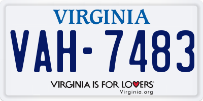 VA license plate VAH7483
