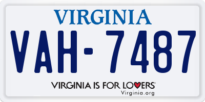 VA license plate VAH7487