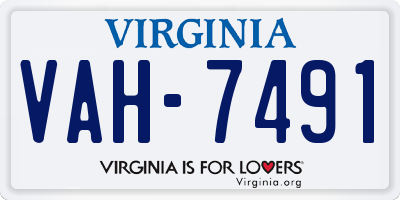 VA license plate VAH7491