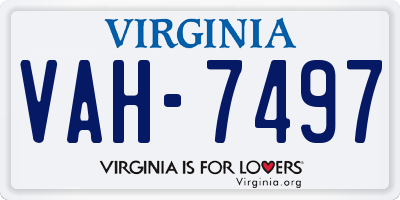 VA license plate VAH7497