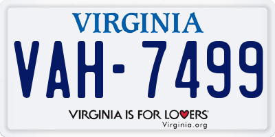VA license plate VAH7499