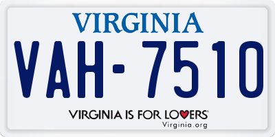 VA license plate VAH7510