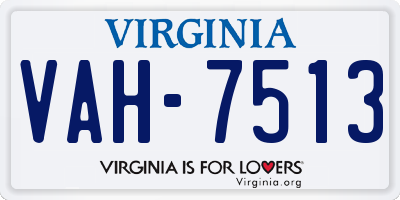 VA license plate VAH7513