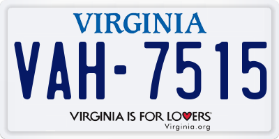 VA license plate VAH7515