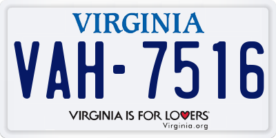 VA license plate VAH7516