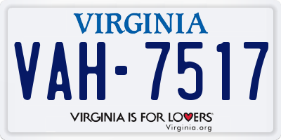 VA license plate VAH7517