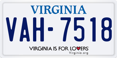 VA license plate VAH7518