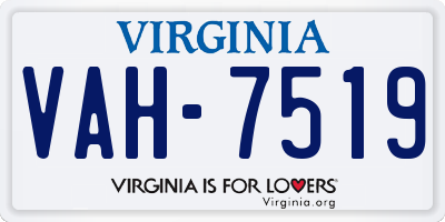 VA license plate VAH7519