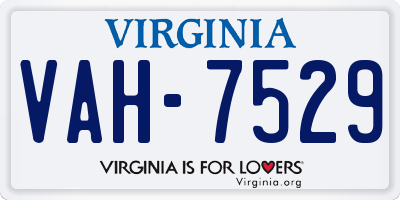 VA license plate VAH7529