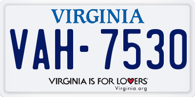 VA license plate VAH7530