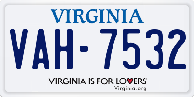VA license plate VAH7532