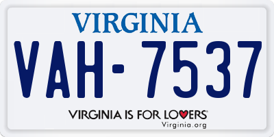 VA license plate VAH7537
