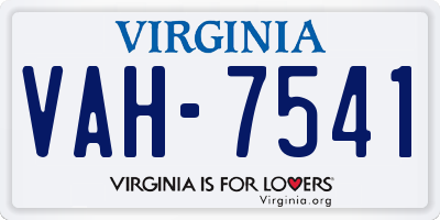 VA license plate VAH7541