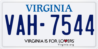 VA license plate VAH7544
