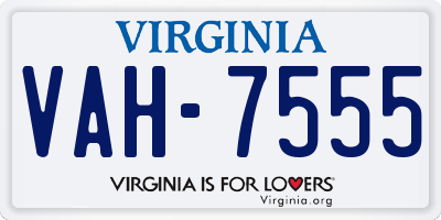 VA license plate VAH7555