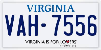 VA license plate VAH7556