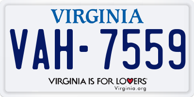 VA license plate VAH7559