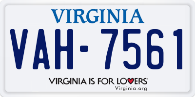 VA license plate VAH7561