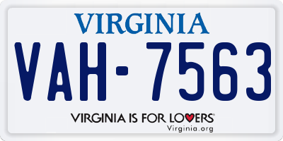 VA license plate VAH7563