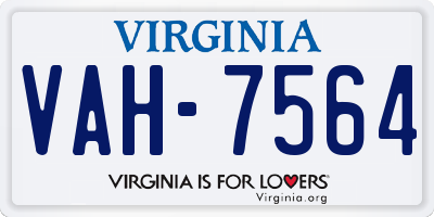 VA license plate VAH7564