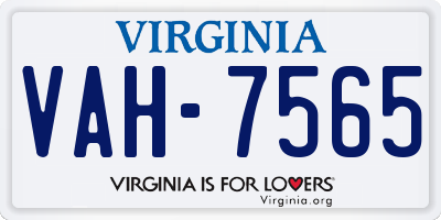 VA license plate VAH7565