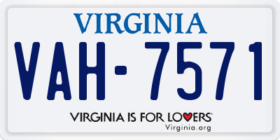 VA license plate VAH7571