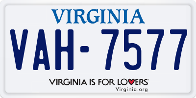 VA license plate VAH7577