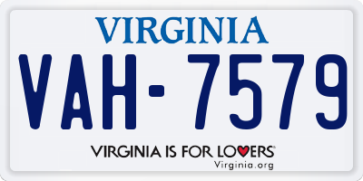VA license plate VAH7579