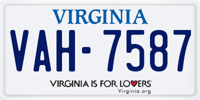 VA license plate VAH7587