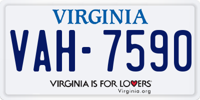 VA license plate VAH7590