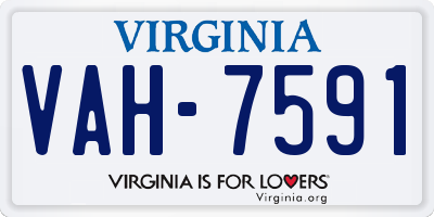 VA license plate VAH7591