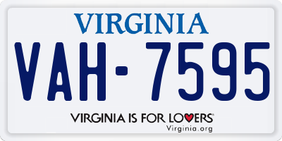 VA license plate VAH7595