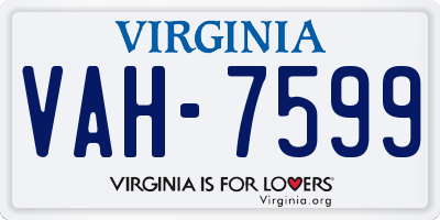 VA license plate VAH7599