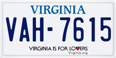 VA license plate VAH7615