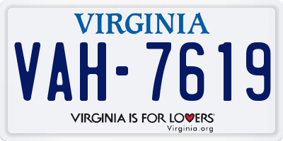 VA license plate VAH7619